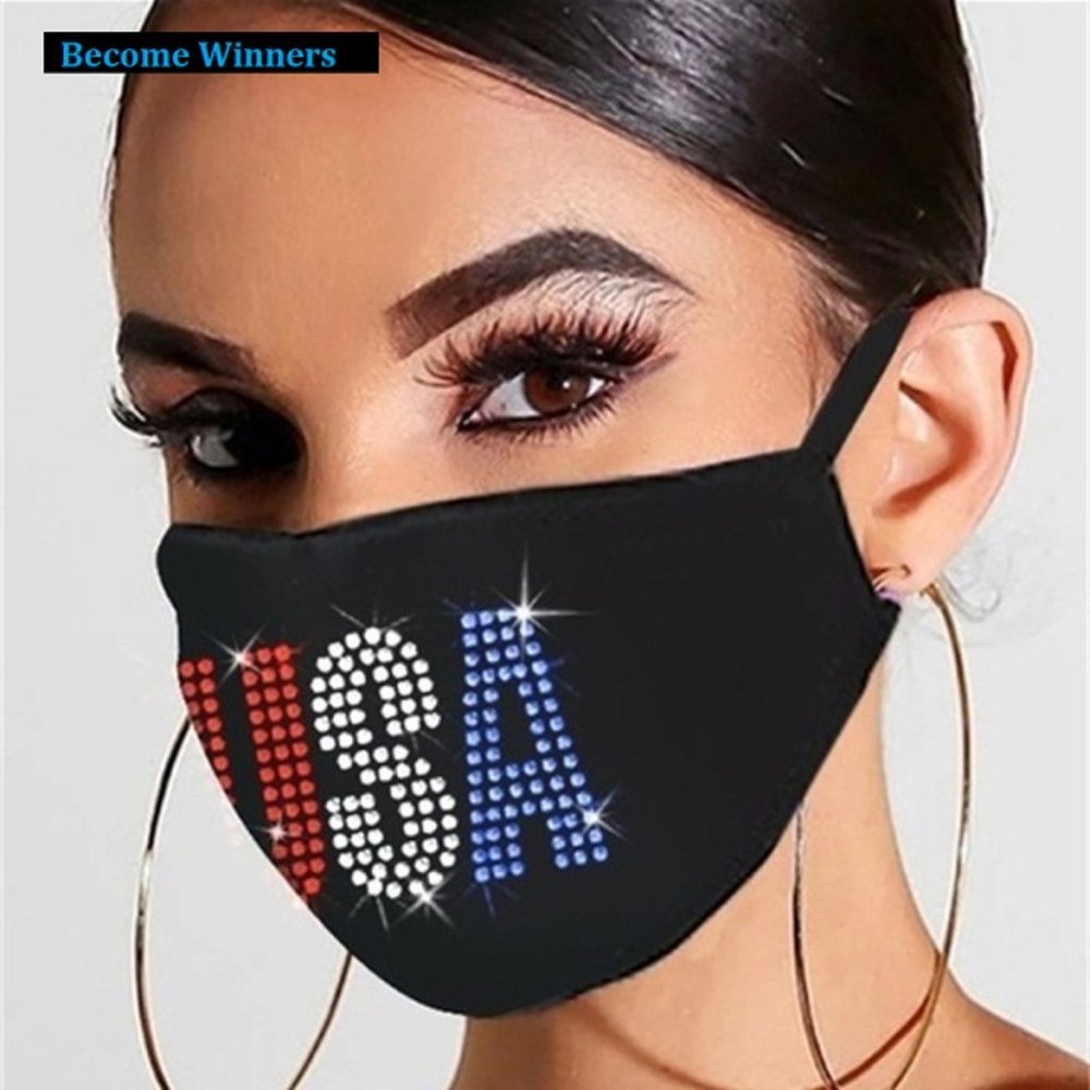 2 PK New Hot Beautiful USA Rhinestone Dream Masks
